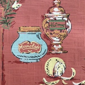 Fond d’écran de cuisine vintage des années 1950 par cour; Fond d’écran impérial Glenstyle; Cuisine w/Recettes & Botanics