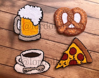 Set of 2 Punch Needle Coasters: Handmade Tufted Mug Rugs