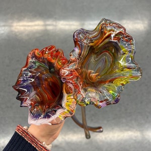 Handmade Glass Blown Flowers - Custom Colors, Glass Gift, Home Decor, Glass Sculpture
