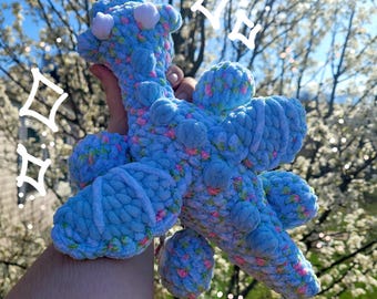 Handmade Crochet Dragon Plushie: Soft Cuddly Stuffed Animal