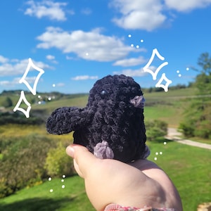 Crochet Crow Plushie: Handmade Polyester Stuffed Animal