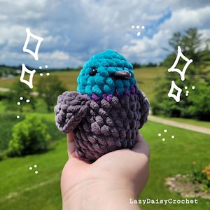 Crochet Pigeon Plushie, Ready Made, Ready To Ship Plushie, Handmade Stuffed Animal, Hand Crocheted Stuffed Animal, Crochet Plushie