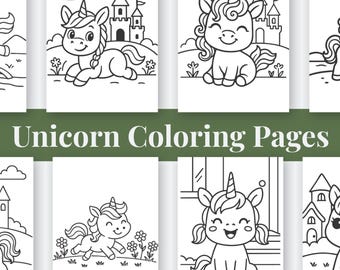 Unicorn Coloring Book for Kids: 125 Printable Pages (PDF) - Etsy