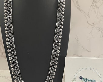 High quality Oxidized long necklace / Navratri Jewelry / Indian oxidized necklace set / Oxidized choker