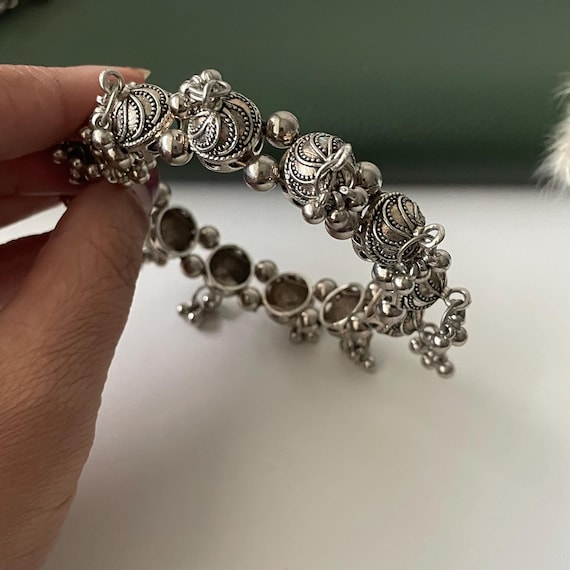 Oxidised ghungaroo openable bangles multiple patt… - image 3