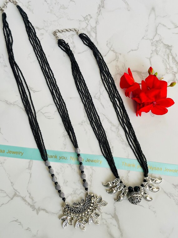 Oxidized mangalsutra online discount