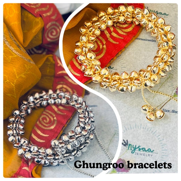 Oxidized bracelet, ghungaroo bracelet, retractable bracelet, Indian jewelry, ethnic, trendy, garba, Navratri, one size fits all