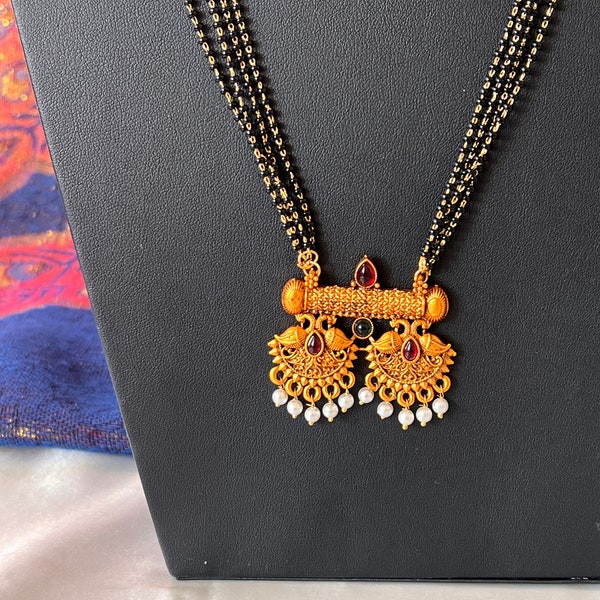 Traditional Jewelry / necklace / Long Mangalsutra / Multilayered /Multi strand necklace / beaded mangalsutra