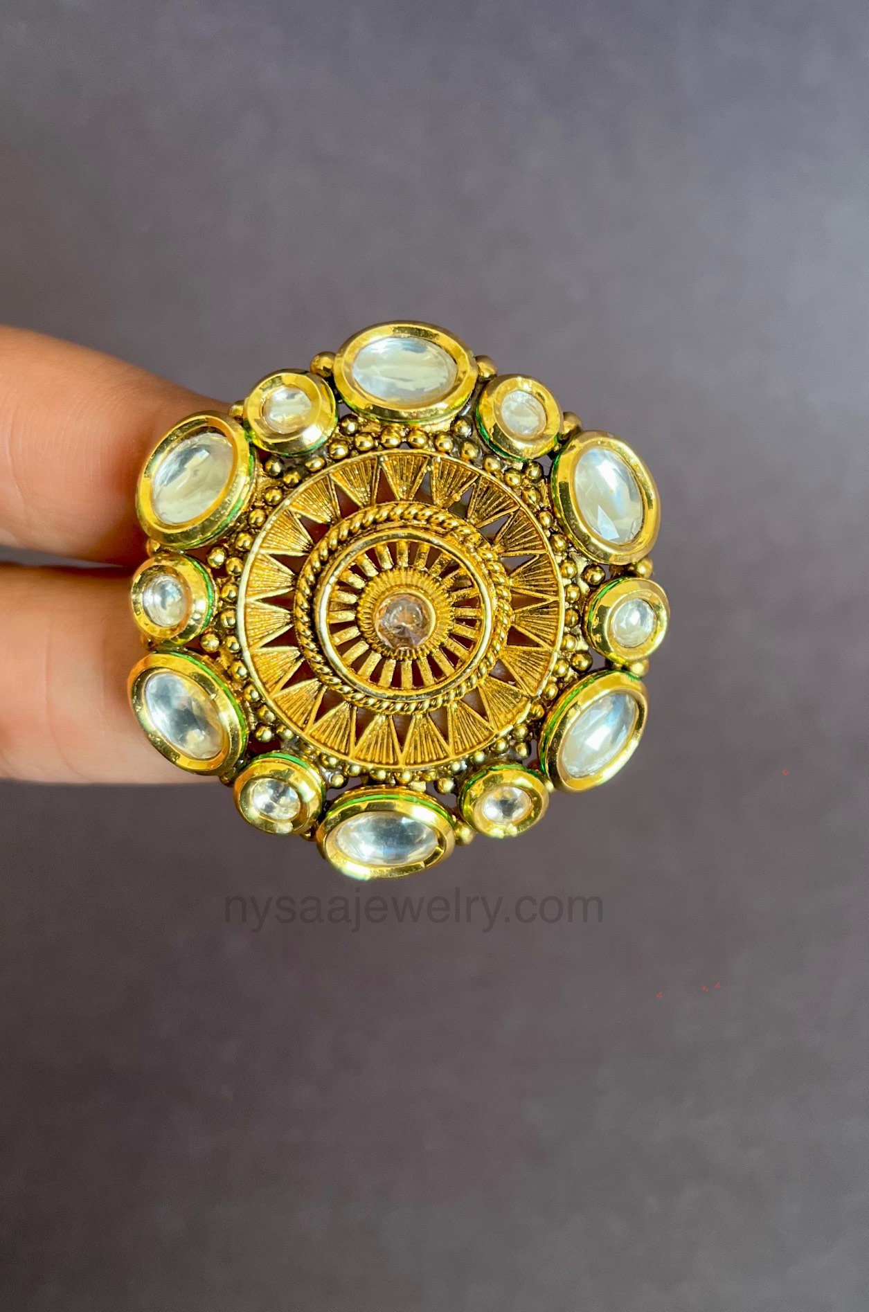 Kundan Ring / Indian Wedding Ring / Jadau Ring / Ruby Pakistani Ring/  Vintage Bridal Ring / White Kundan Polki Ring/ Kundan Finger Ring - Etsy