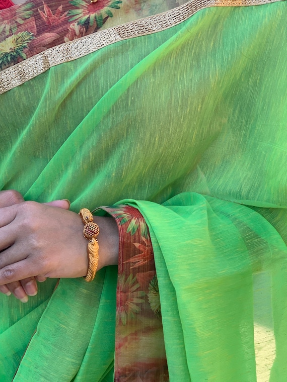 Gold Plated Indian Bangles: Ruby Green Minakari S… - image 7