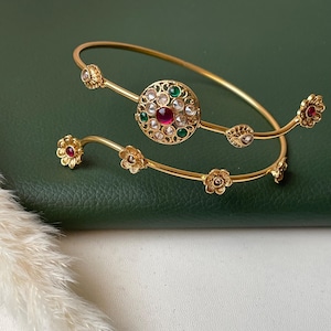 Baju band  Armlet  Arm band  Indian jewlery  Adjustable  Vamki Gold plated