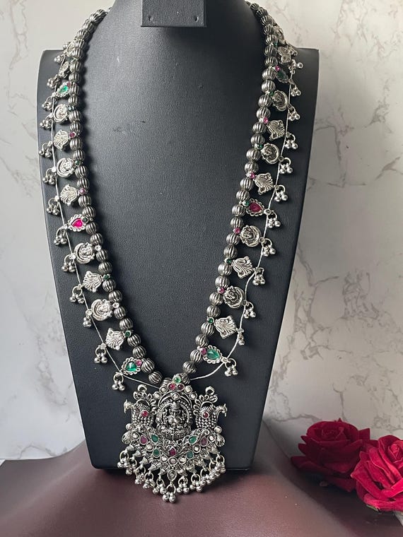 Oxidized Kolhapuri Saaj Necklace: Marathi Bridal Jewelry