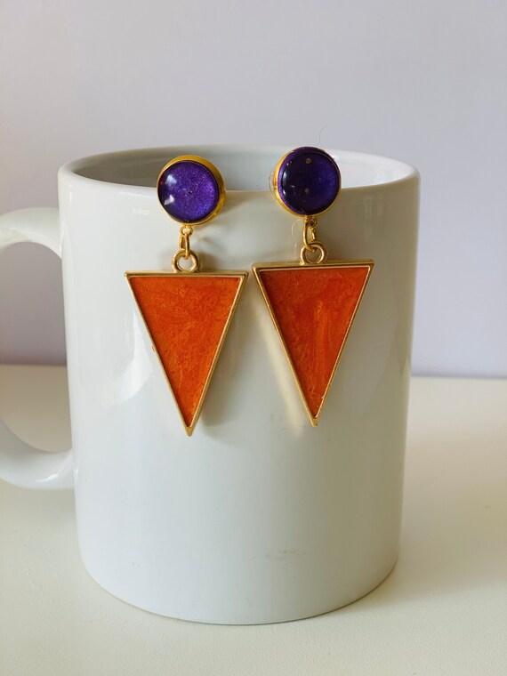 Geometric Earrings Trendy Earrings Custom Made Earrings Handmade Earrings Etsy