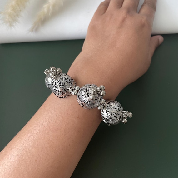 Oxidised ghungaroo openable bangles multiple patt… - image 7