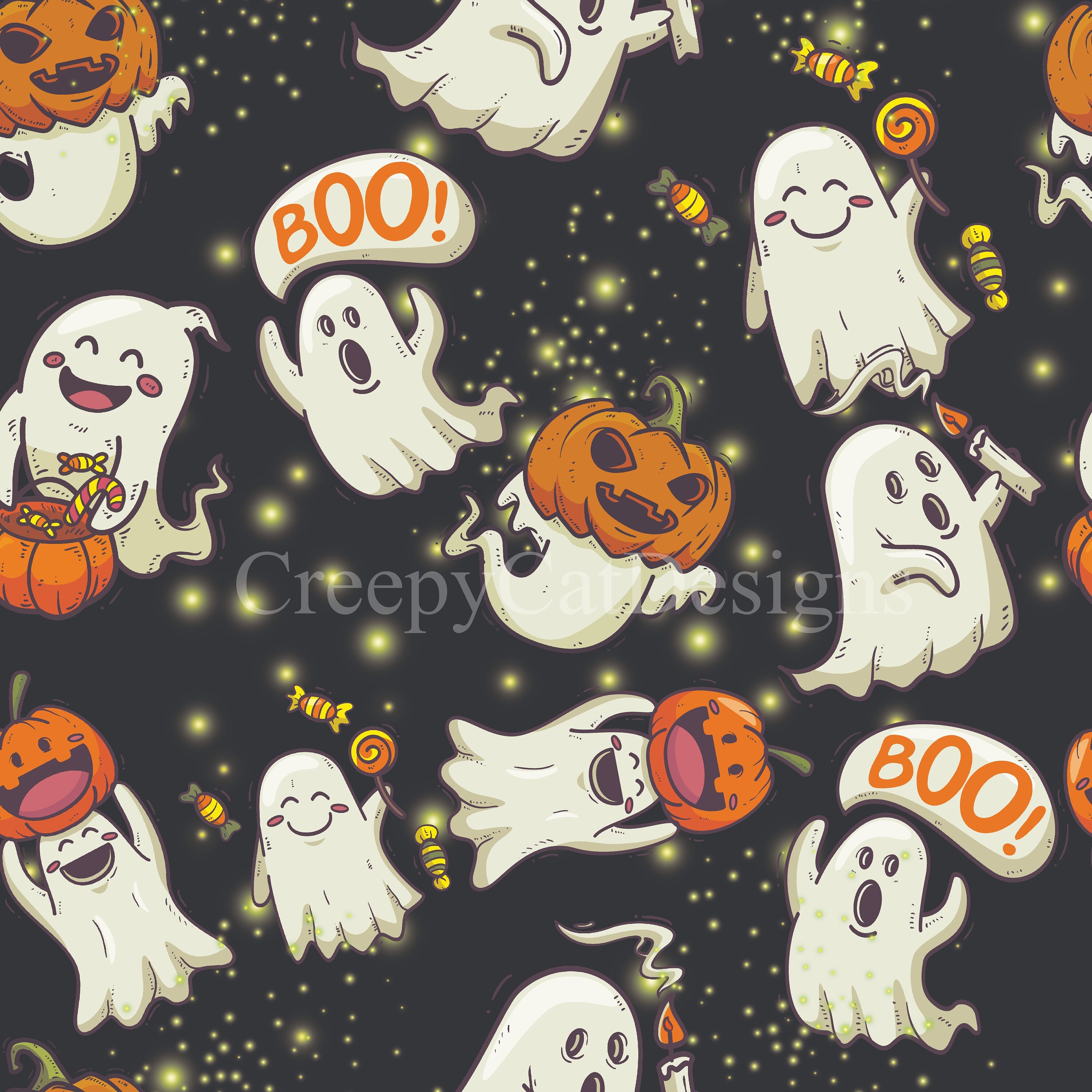 Vintage ghost seamless