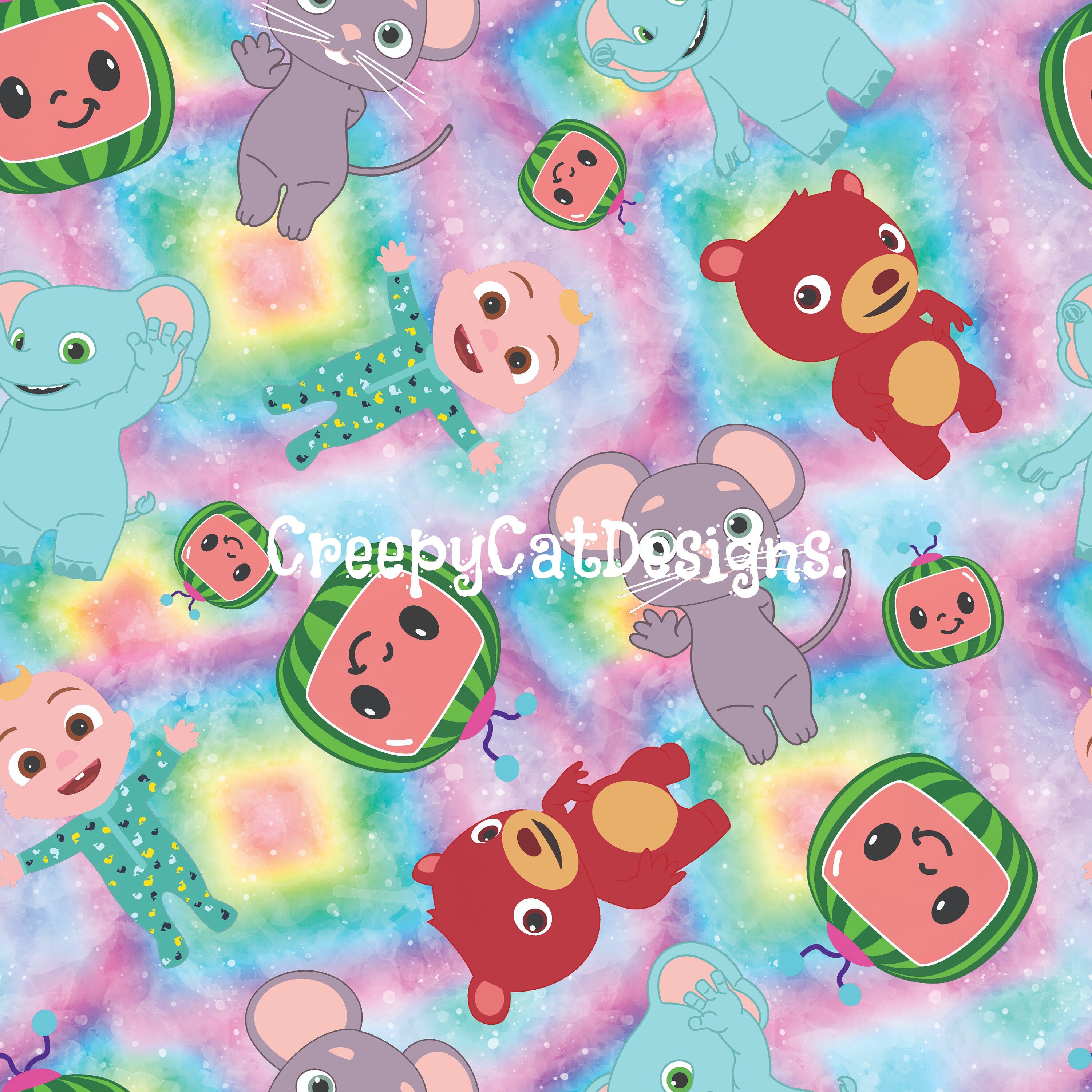 Melon rainbow seamless 2 Etsy