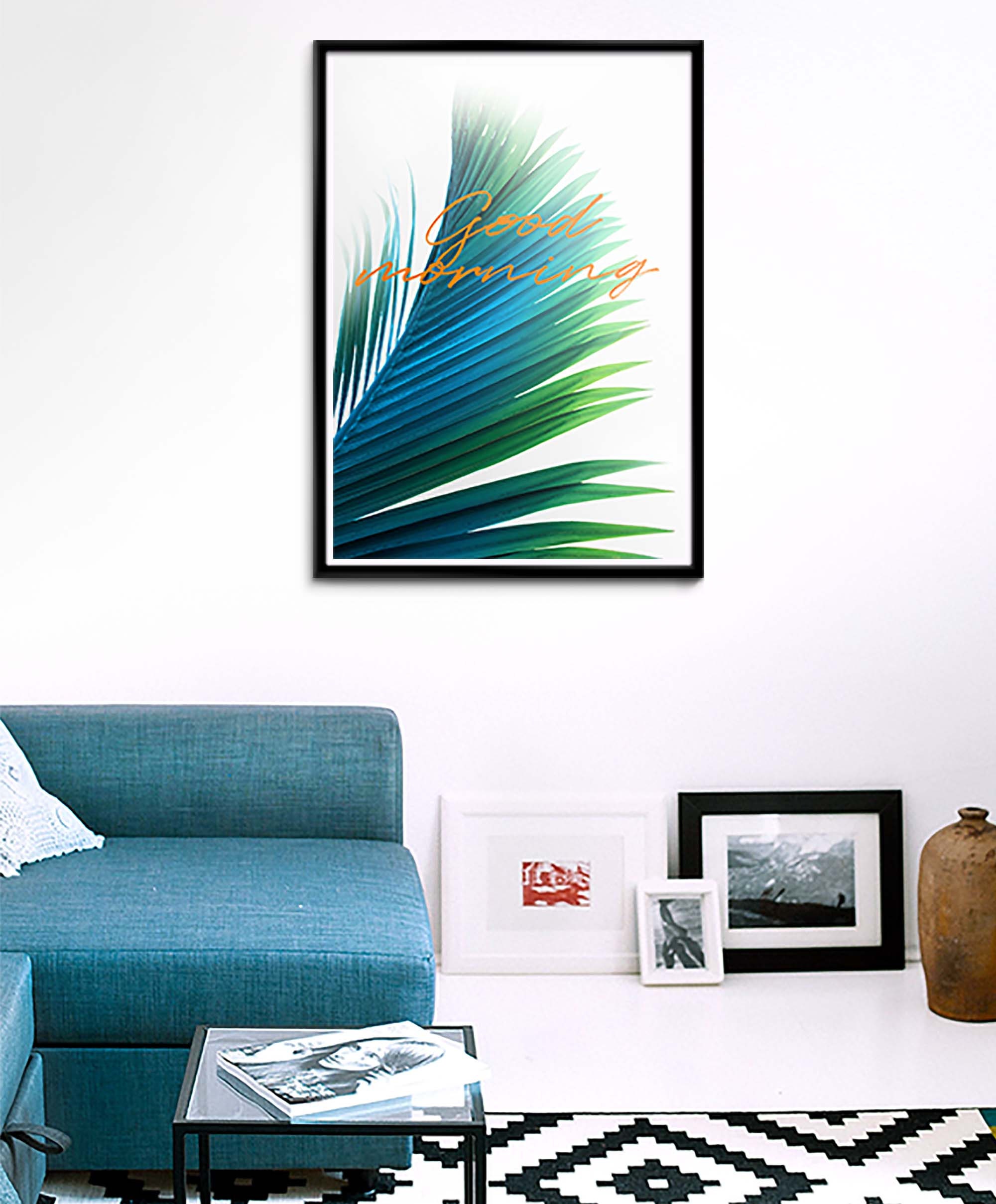 Botanical Artwork Green leaf Green Wall Art with Simple | Etsy