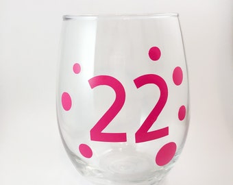 Personalized Stemless Wine Glass | Birthday