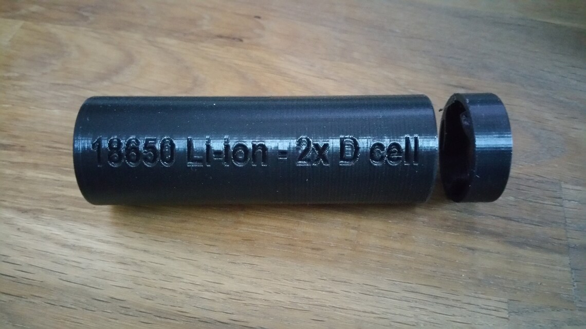 3D Printed 18650 Li-Ion Battery to 2x D-Cell Adapter | Etsy