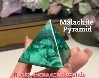 Polished Malachite Pyramid 2 Sizes| High Quality Malachite Stone Pyramid | Healing Crystal | Mineral Specimen