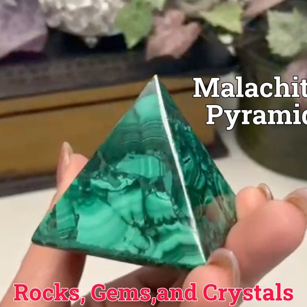 Polished Malachite Pyramid 2 Sizes| High Quality Malachite Stone Pyramid | Healing Crystal | Mineral Specimen