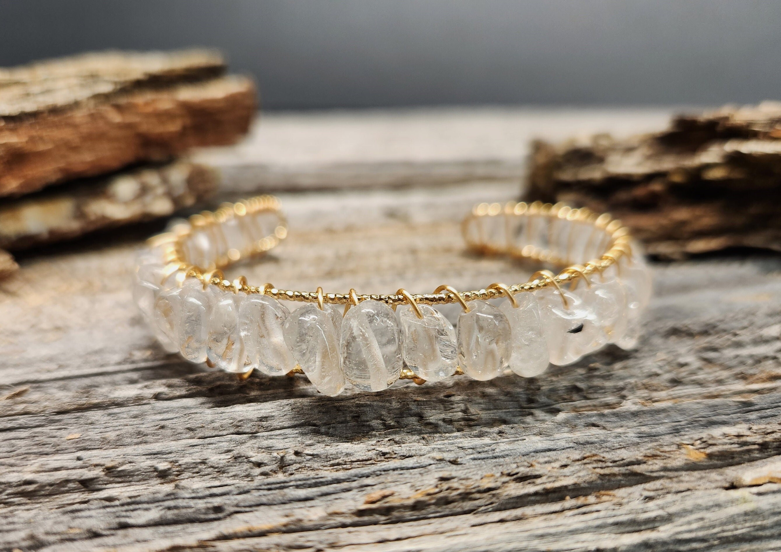 Clear Quartz Bangle - Etsy