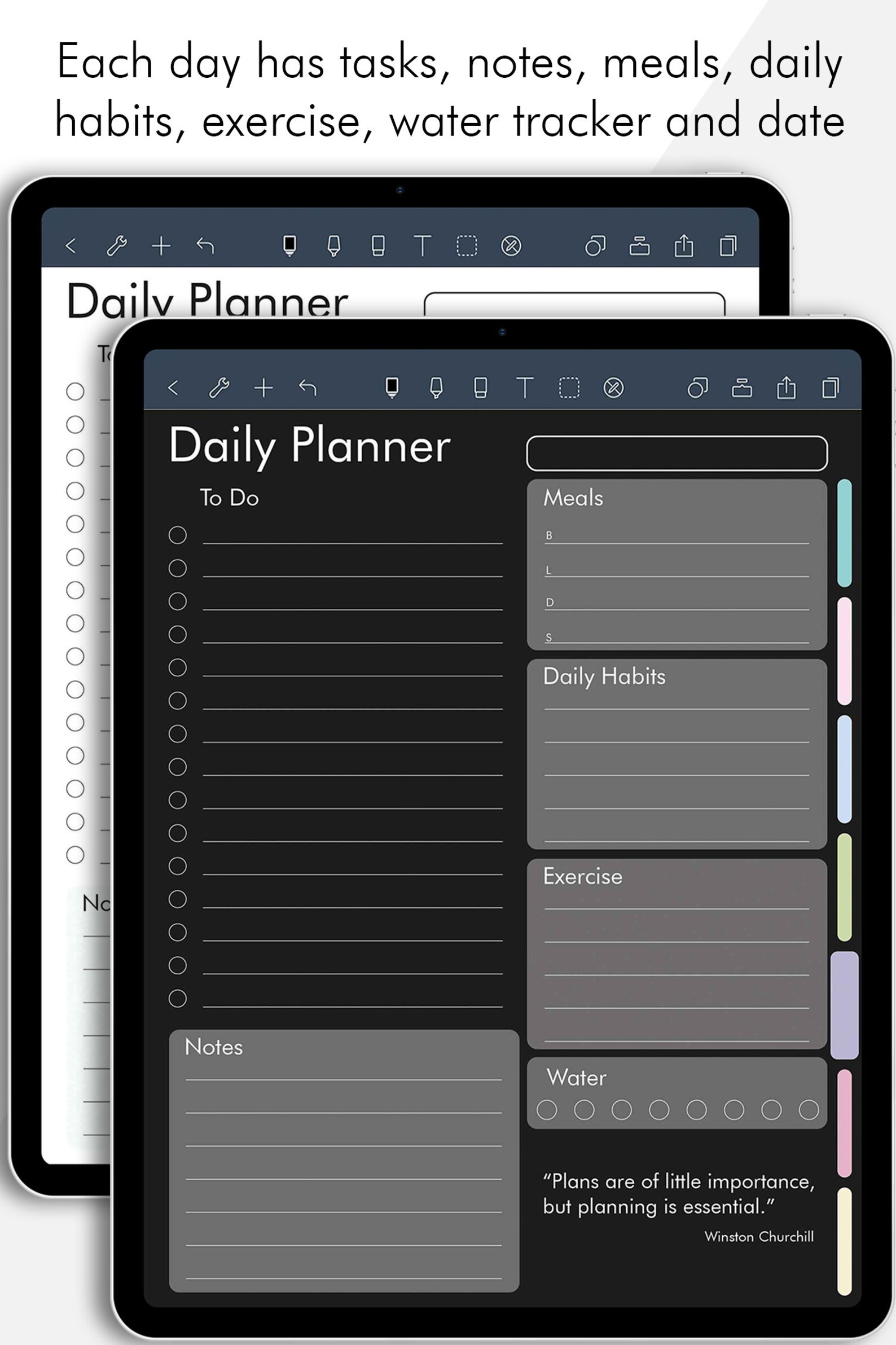 Digital daily planner for ipad digital template for etsy