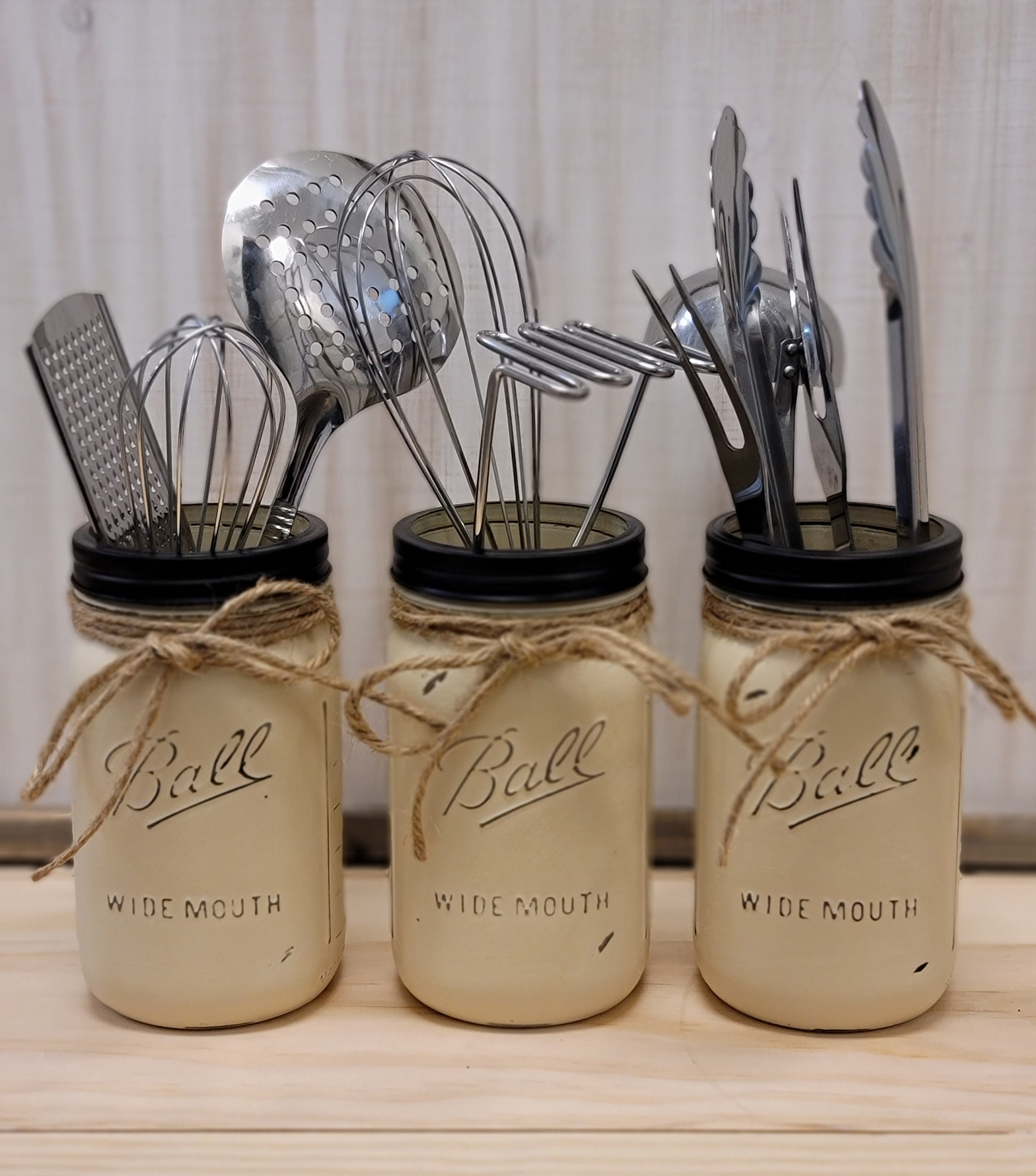 Utensil Holder, Mason Jar Utensil Holder, Mother's Day Gifts