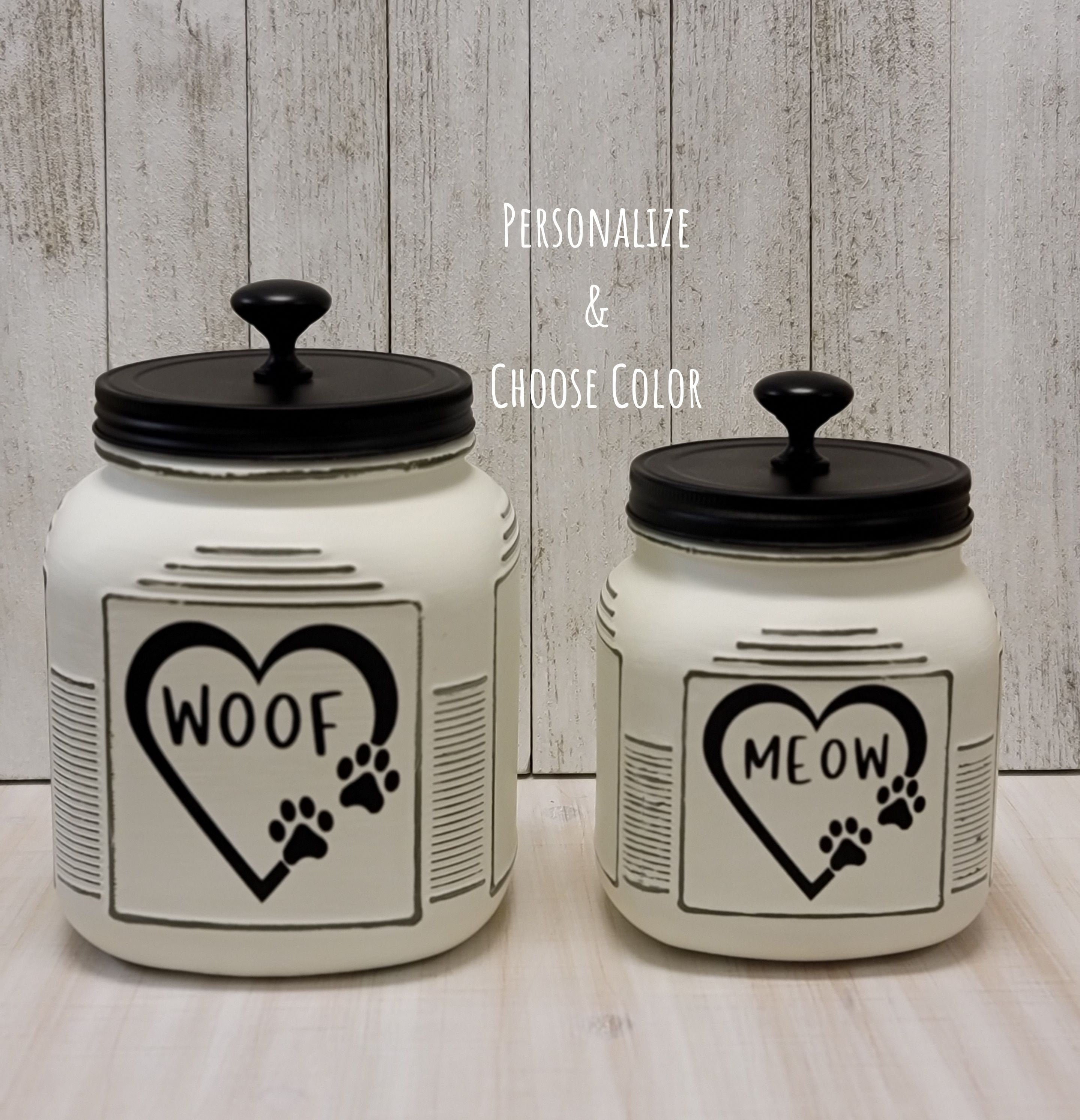 Pet Treat Jar Set Dog Treat Jar Dog Food Jar Cat Treat Jar Etsy