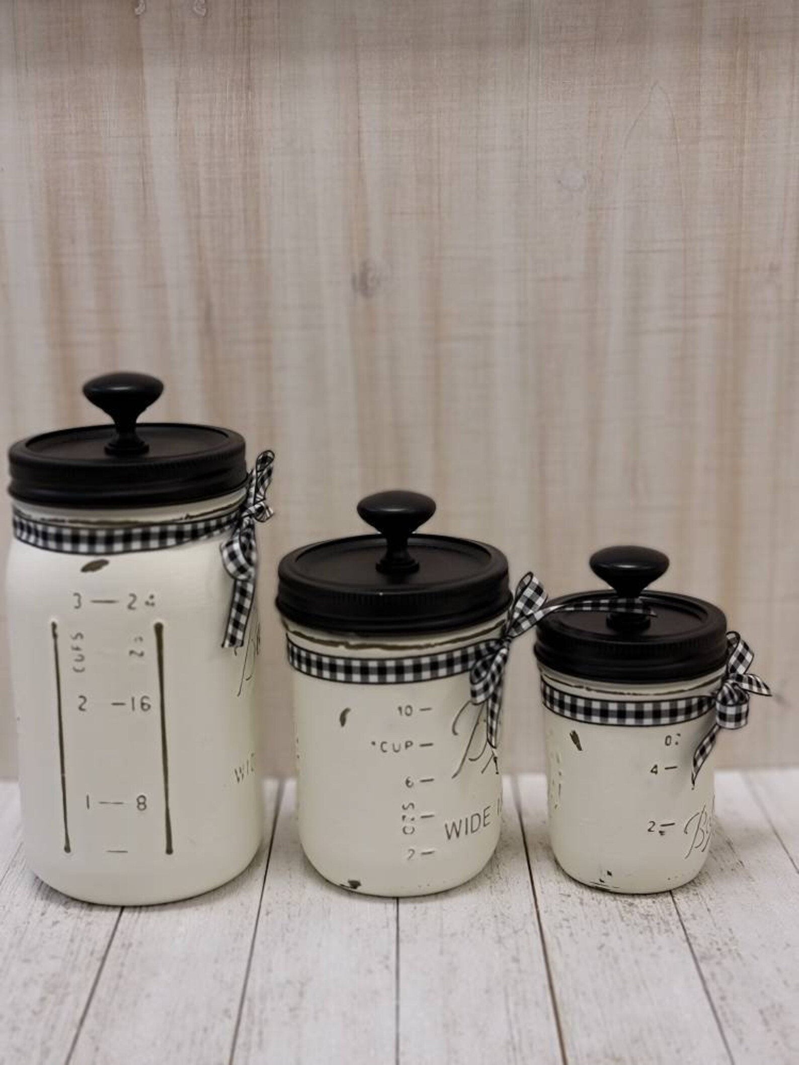Kitchen Canister Set Mason Jar Canister Set Painted Mason Etsy