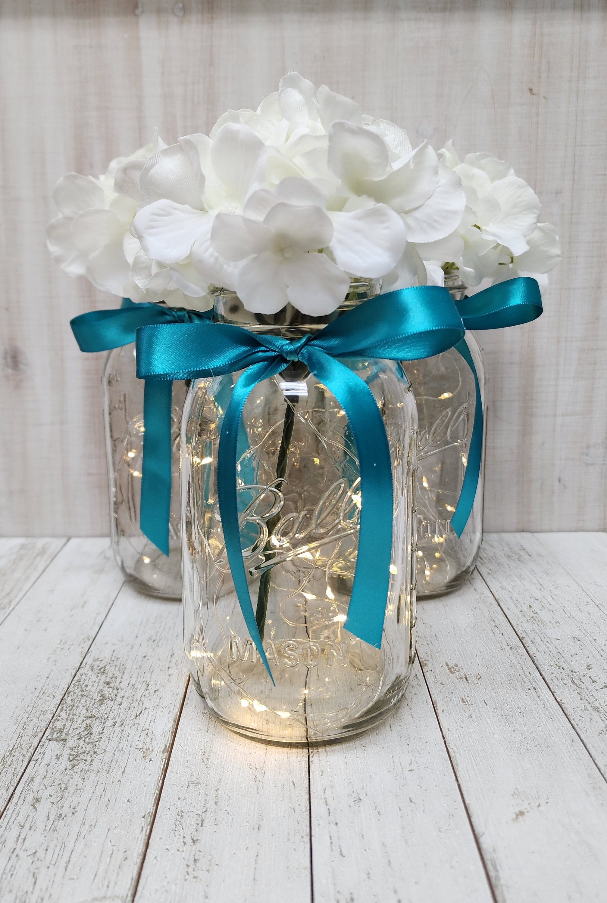 Centerpiece Ribbon Ribbon Mason Jar Centerpiece QUICK BABY SHOWER CENTERPIECE Mad In