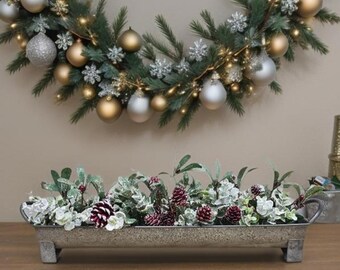 Christmas Centerpiece, Winter Arrangement, Winter Table Decor, Holiday Table Centerpiece, Home, Floral, Gift, Mantle, Holiday, Christmas