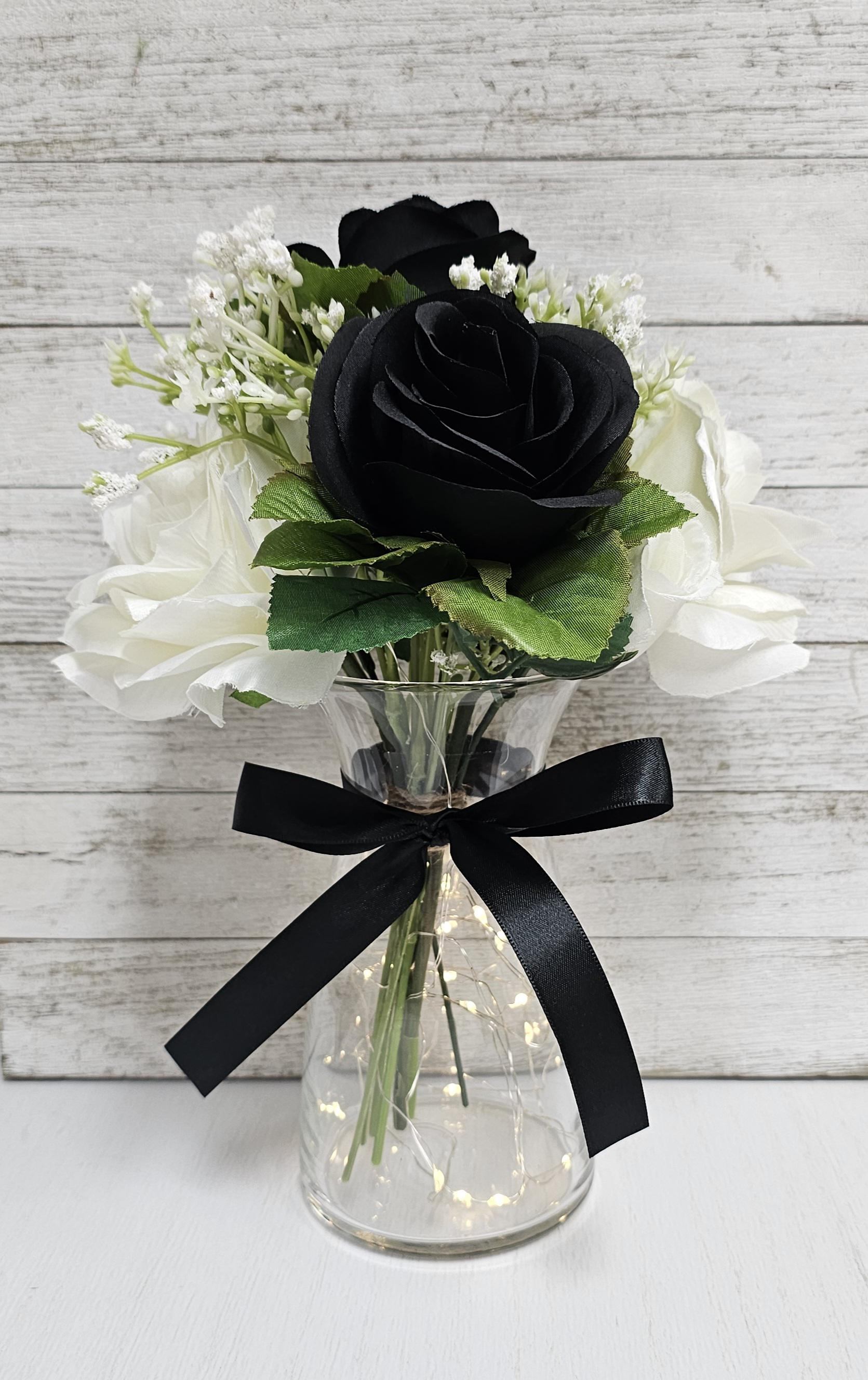 Black and White Rose Centerpiece