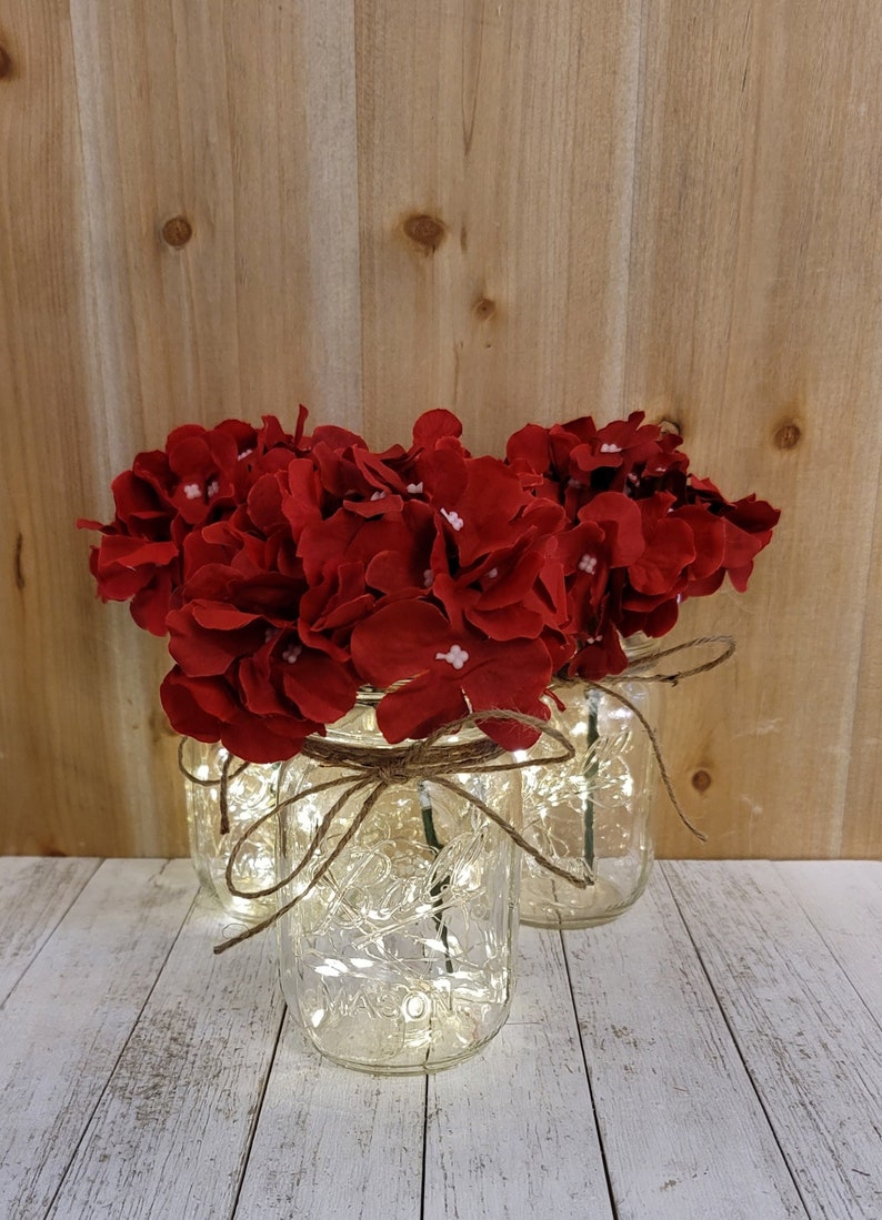 Lighted Mason Jar Centerpiece Wedding Centerpiece Table Etsy