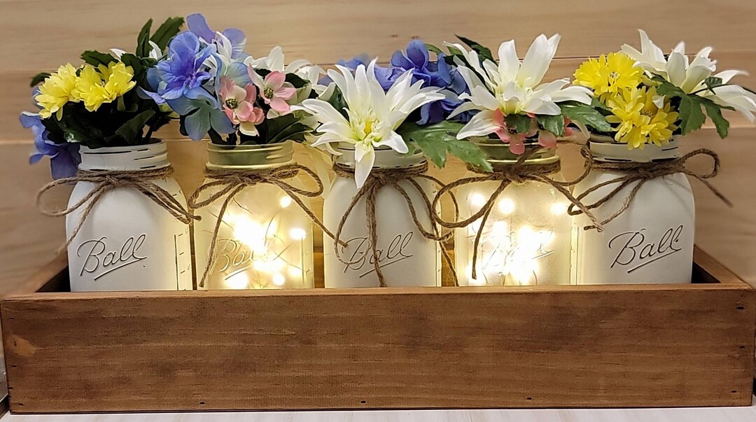 Farmhouse Centerpiece, Farmhouse Table Decor, Table Centerpiece, Rustic ...