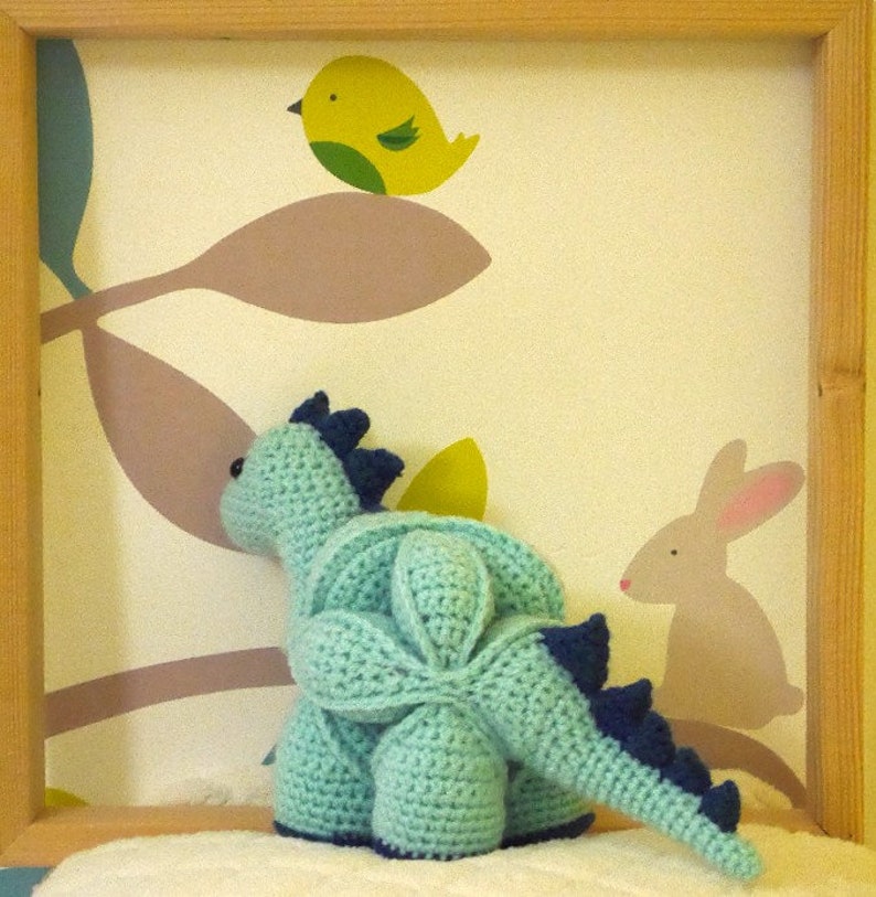 Amigurumi plush soft blue dinosaur puzzle-style handmade | Etsy
