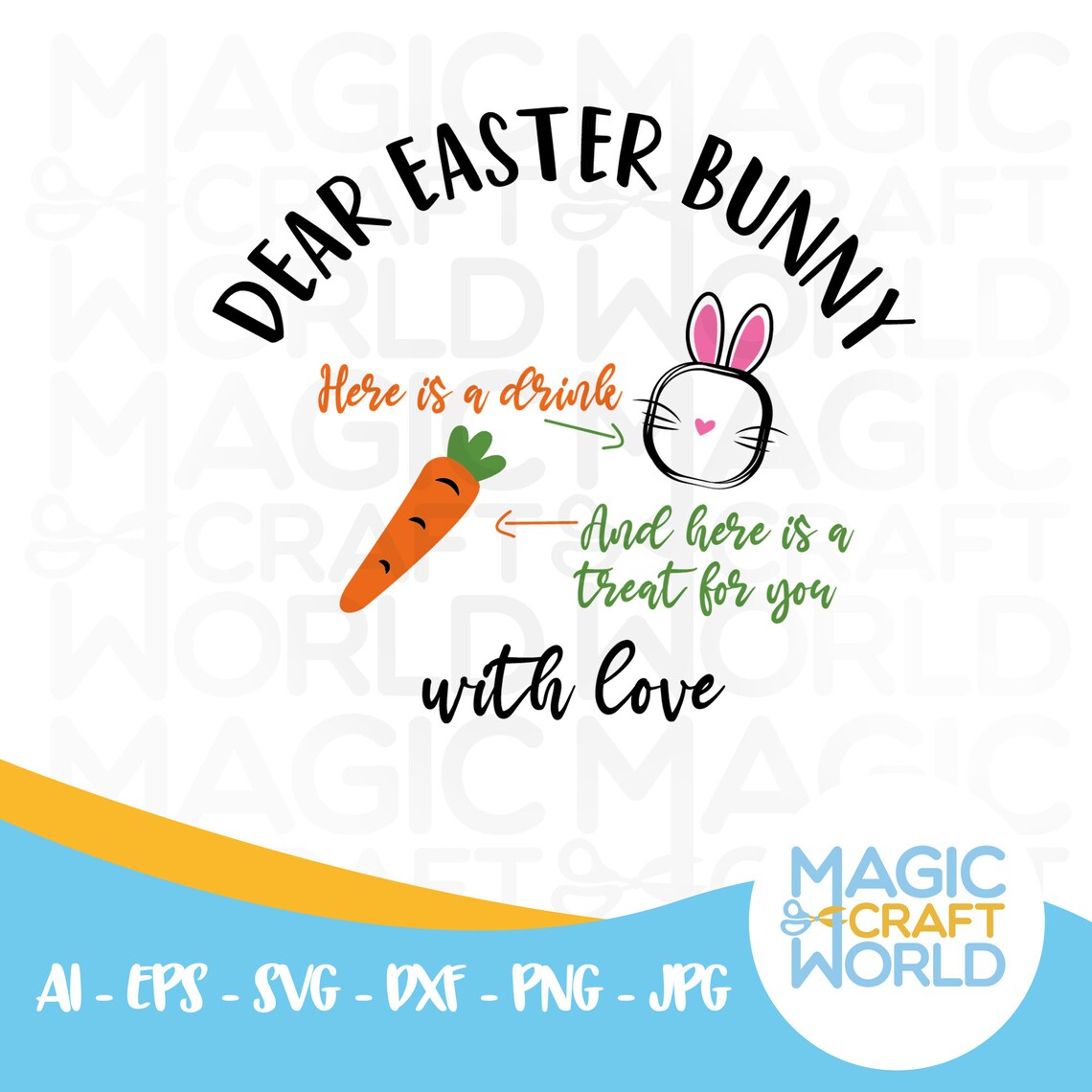 Dear Easter Bunny SVG Easter Bunny Plate Design Svg Easter - Etsy