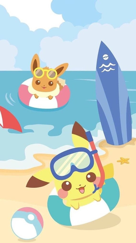 Pikachu & Evoli Emporte Pièce A La Plage