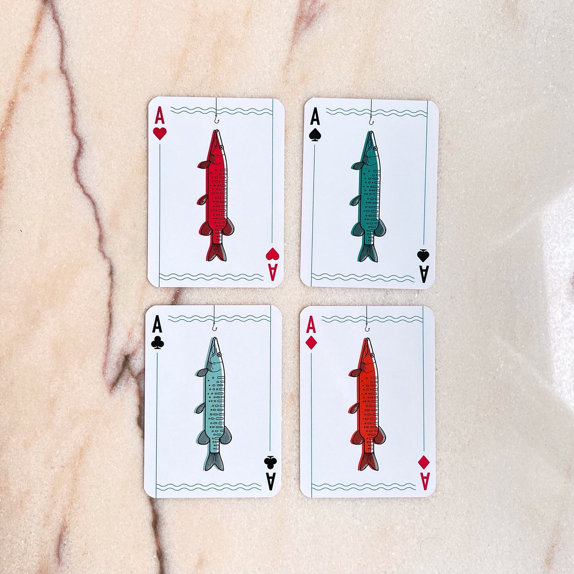 Great Lakes Fishing Themed Standard Size Playing Cards With Etsy