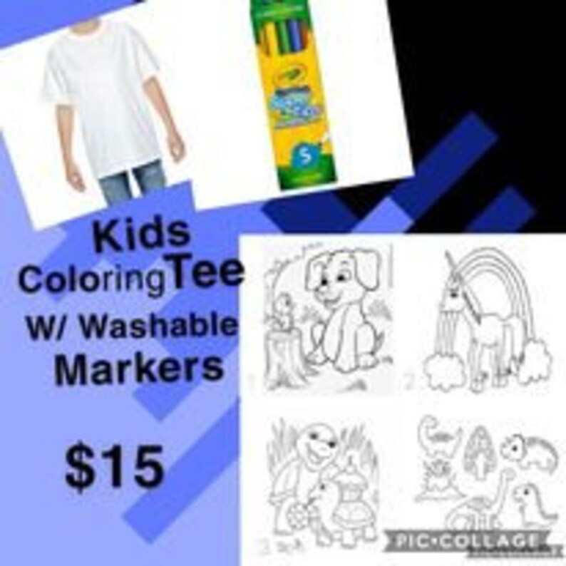 Custom Kids Coloring Shirts With Washable Markers Etsy
