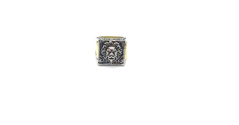 Gold and Silver color Lion Ring with secret compartment