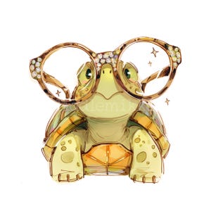 12 tortues avec des lunettes, clipart JPG, art de la sublimation graphique de tortues de mer mignonnes, animaux de l'océan pour POD sacs pour enfants tasses chemises cartes
