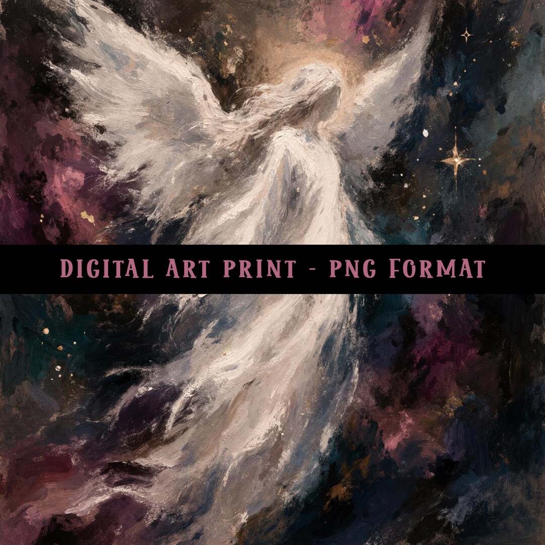 angel-wall-art-print-celestial-angel-painting-moody-spiritual-decor