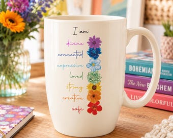 Positive Affirmation Floral PNG, Colorful Flower Quote Design, Self Love Sublimation, Inspirational Digital Download