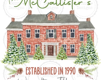 Retro Christmas - Christmas Gift - Holiday Design - Kevin's House- Printable - T-shirt Design - Pillow Design - Instant Download - PNG - 90s