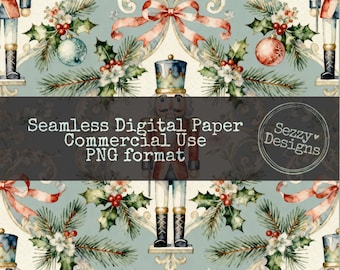 Wzór w stylu Chinoiserie z motywem Dziadka do Orzechów: bezszwowy wzór, do użytku komercyjnego (pobranie cyfrowe, plik PNG)