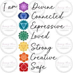Chakra Affirmation PNG: Floral Energy Centers (Digital Download)