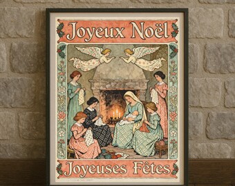 Joyeux Noel Digital Art: Commercial Use PNG (Instant Download), Digital png, Noel Digital Art, Digital Poster