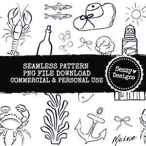Seamless Maine Pattern - Seamless Pattern - Commercial Use - PNG File - Seamless Pattern - Repeating Pattern - Digital Download - Travel png