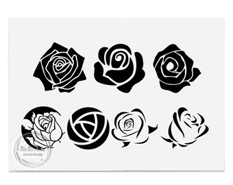 7 Rosen, Blumen Clipart, Sofort Download, 7 Rosen, Sofort Download, 7 Rosen, Sofort Download